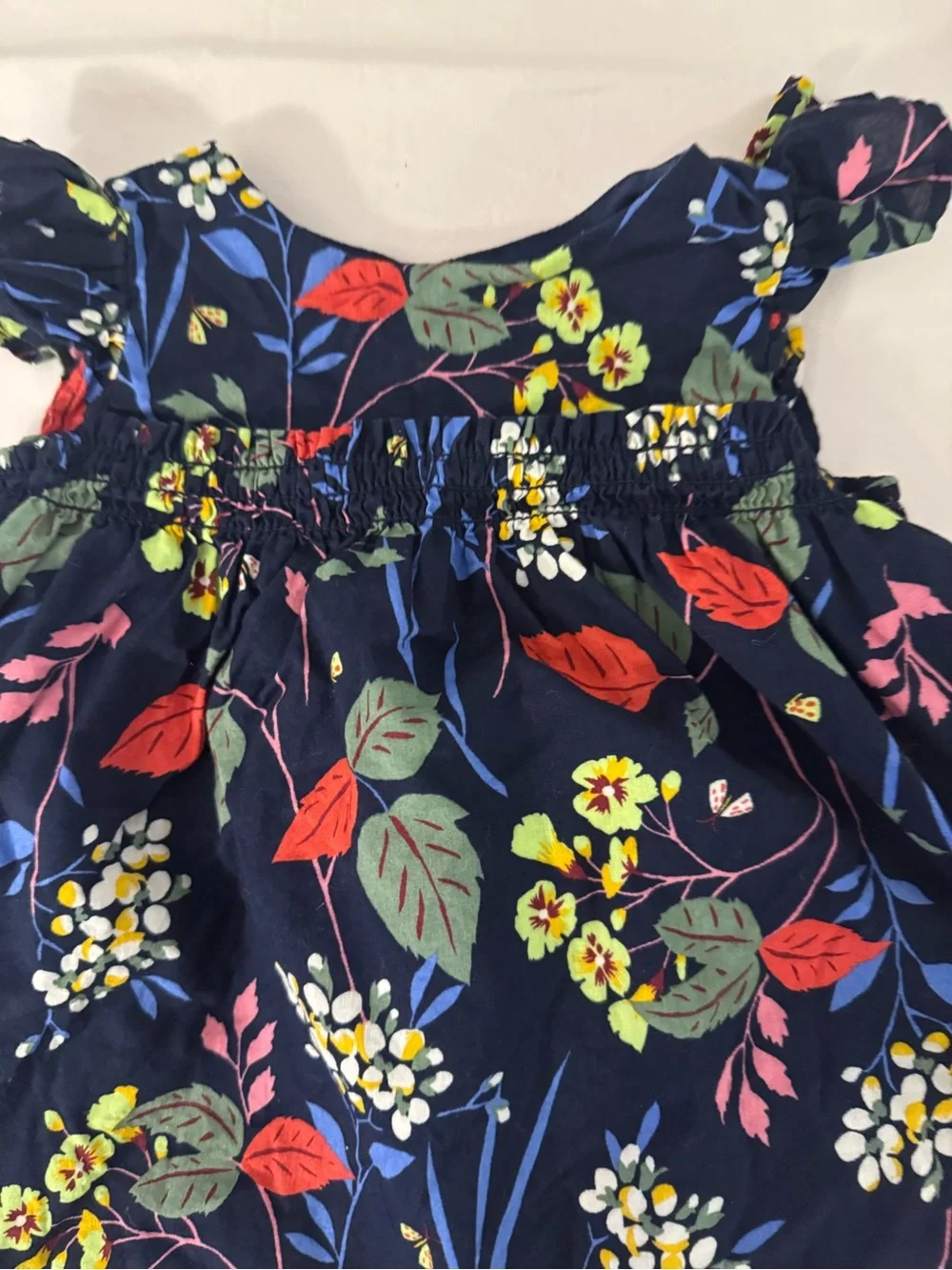 Baby Gap Floral Cotton Dress | 6–12 Months | Navy Multi